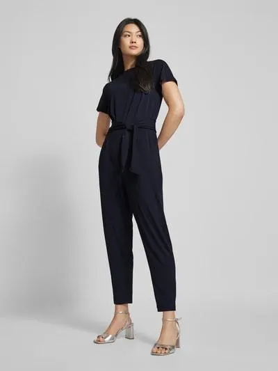 Jumpsuit mit Bindegürtel in marine