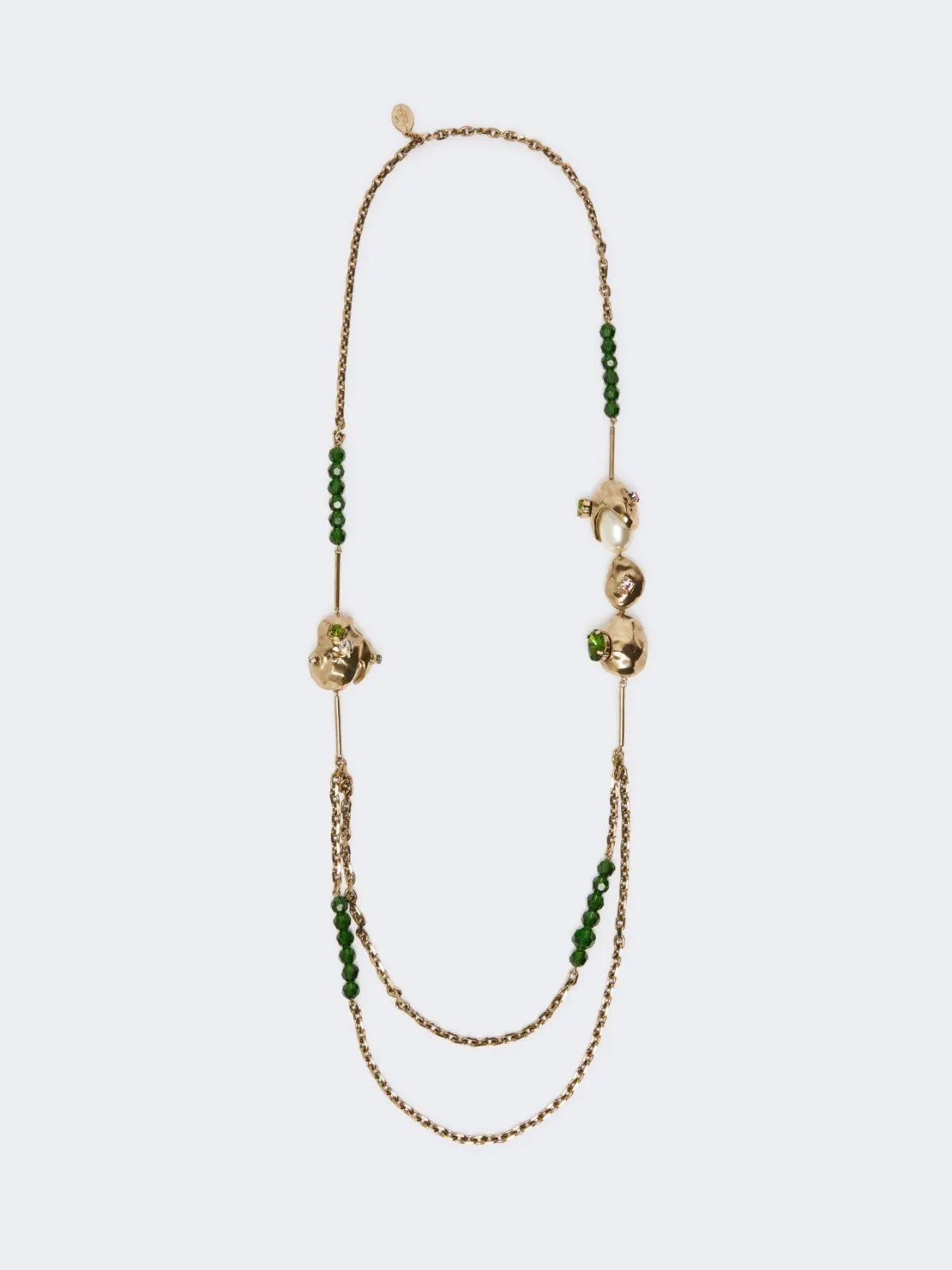 Doppelsträngige Halskette aus Metall - Gold