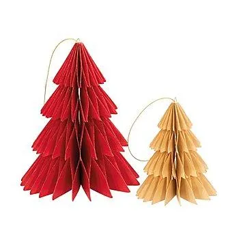 folia Waben "Tannenbäume", rot und gold