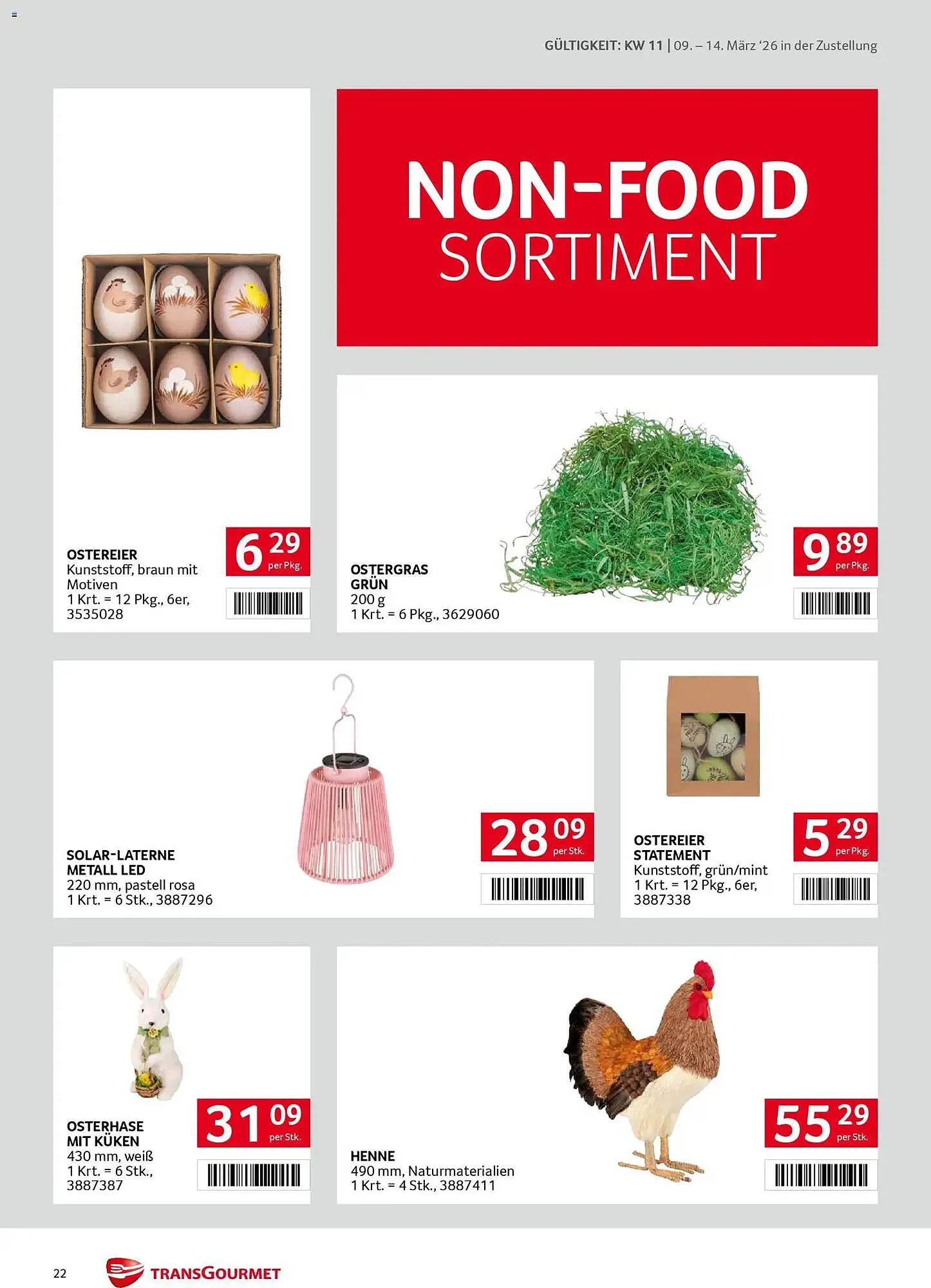 Transgourmet Flugblatt von 9. März bis 14. März 2026 - Flugblätt seite  22
