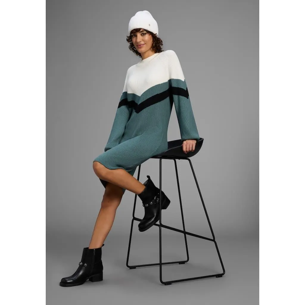 Laura Scott Strickkleid Ohne Taschen mit Streifenmuster aus weicher Viskosequalität