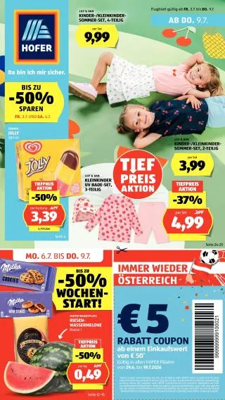 Hofer Flugblatt von 3. Juli bis 9. Juli 2026 - Flugblätt seite  1