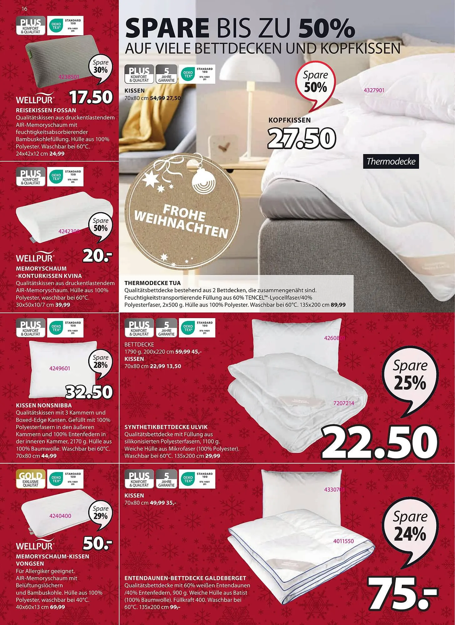 JYSK Flugblatt von 29. November bis 2. Jänner 2024 - Flugblätt seite  16