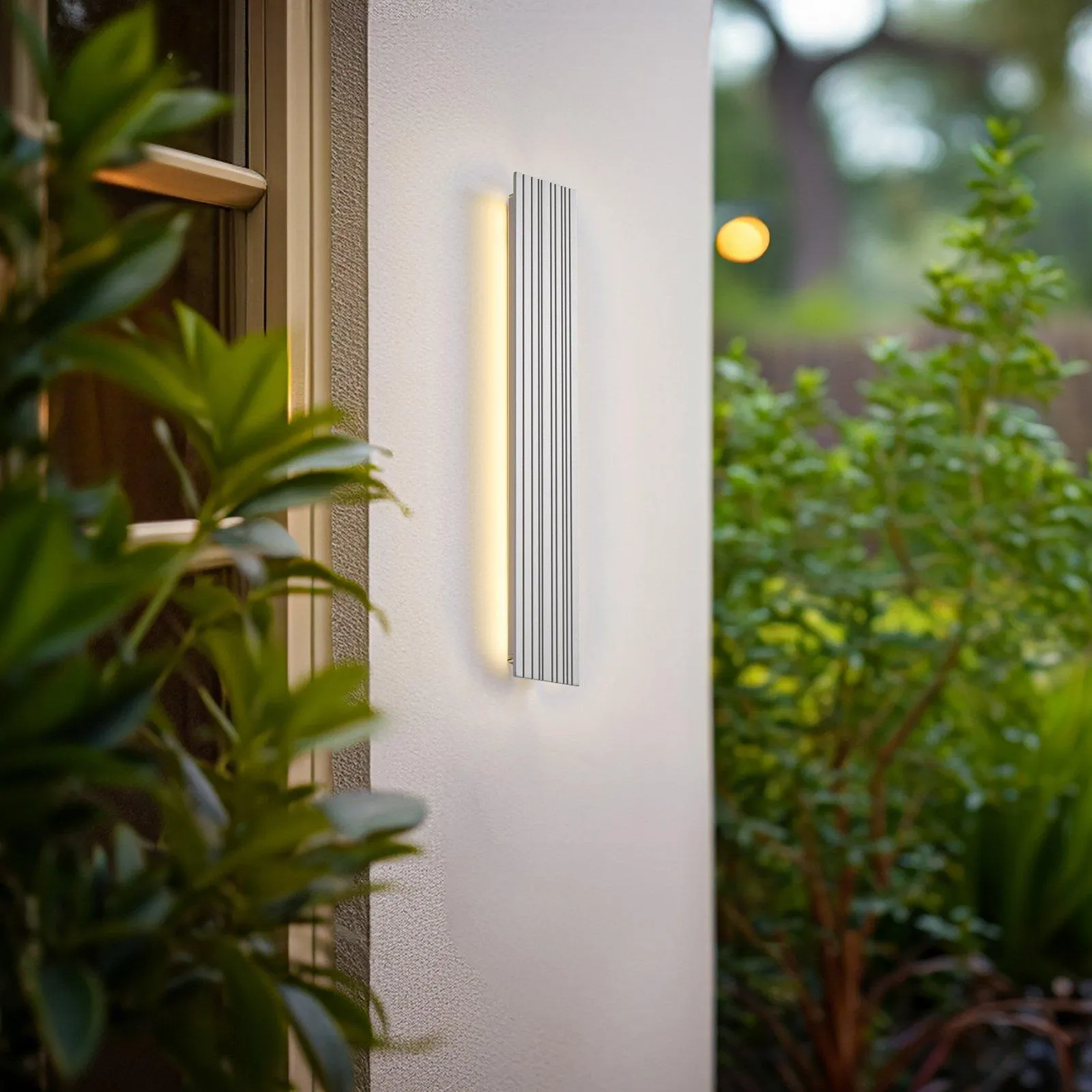 Lucande LED-Außenwandleuchte Melira, Länge 60 cm, grau