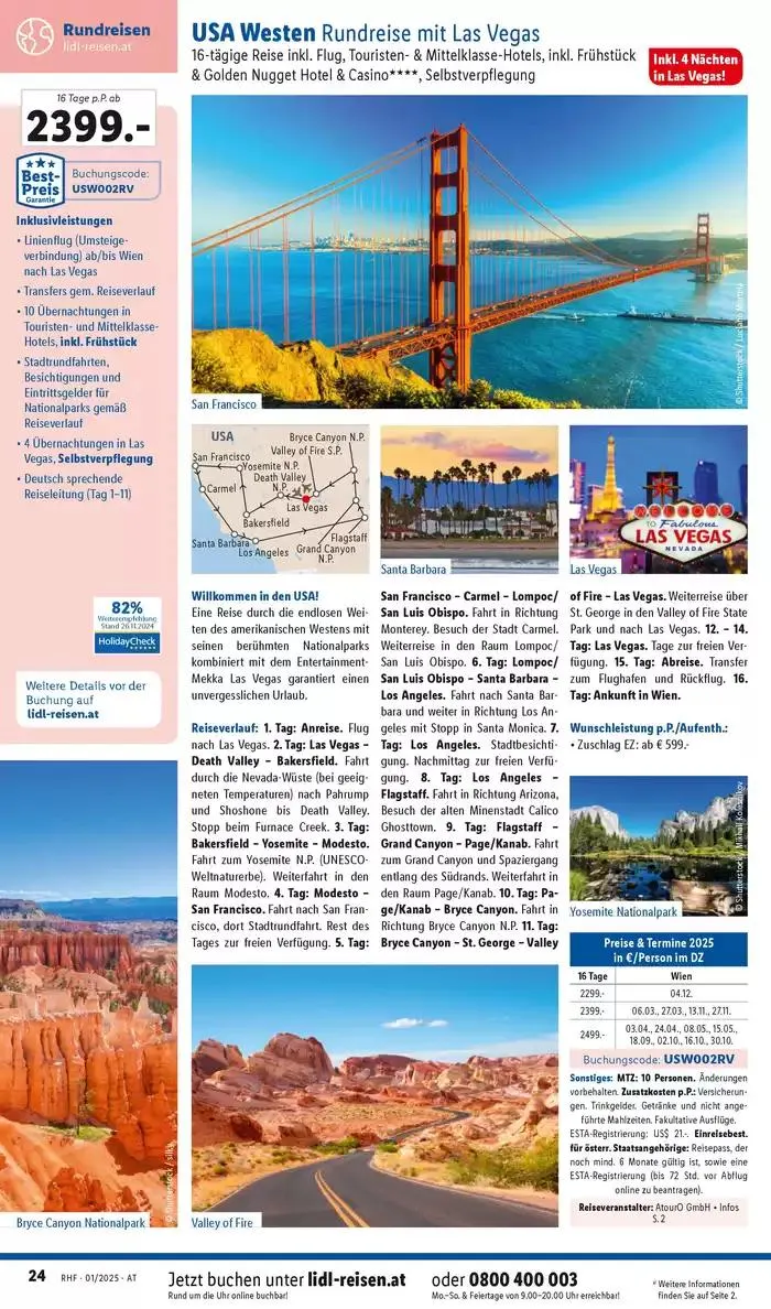 Aktuelle Reiseprospekte Hauptprospekt Jänner von 30. Dezember bis 31. Jänner 2025 - Flugblätt seite 24