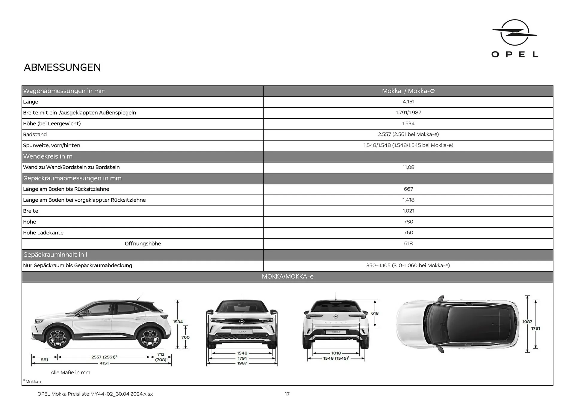 Opel Mokka Flugblatt von 16. Mai bis 15. Mai 2025 - Flugblätt seite 17
