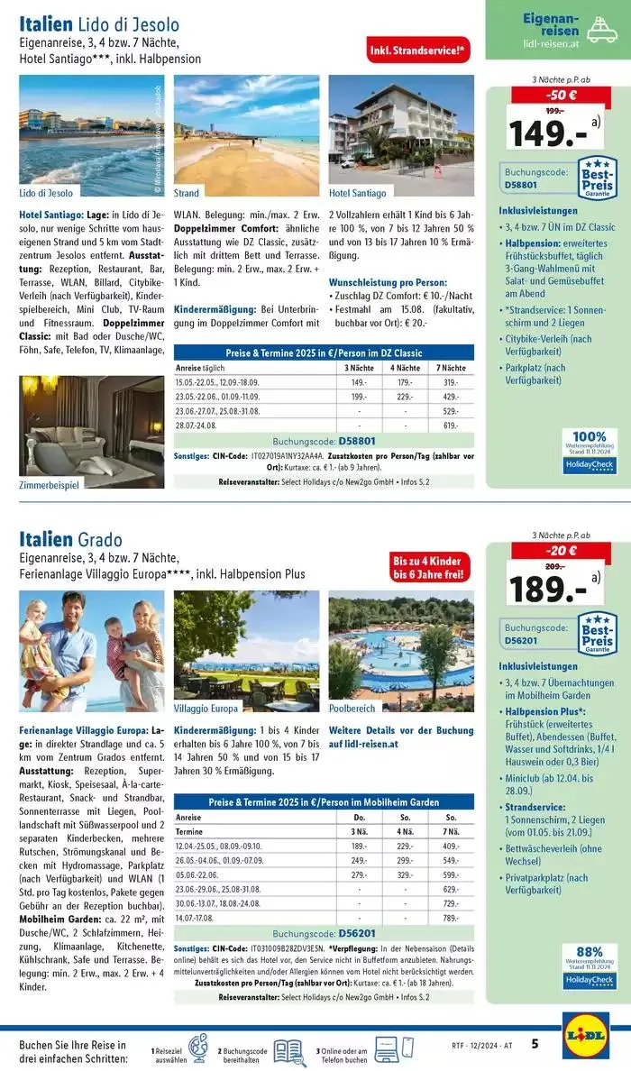 Aktuelle Reiseprospekte Themenprospekt Dezember von 13. Dezember bis 15. Jänner 2025 - Flugblätt seite 5