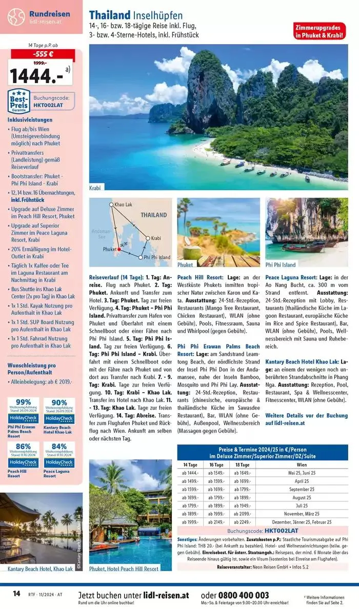 Aktuelle Reiseprospekte Themenprospekt November von 13. November bis 15. Dezember 2024 - Flugblätt seite 14