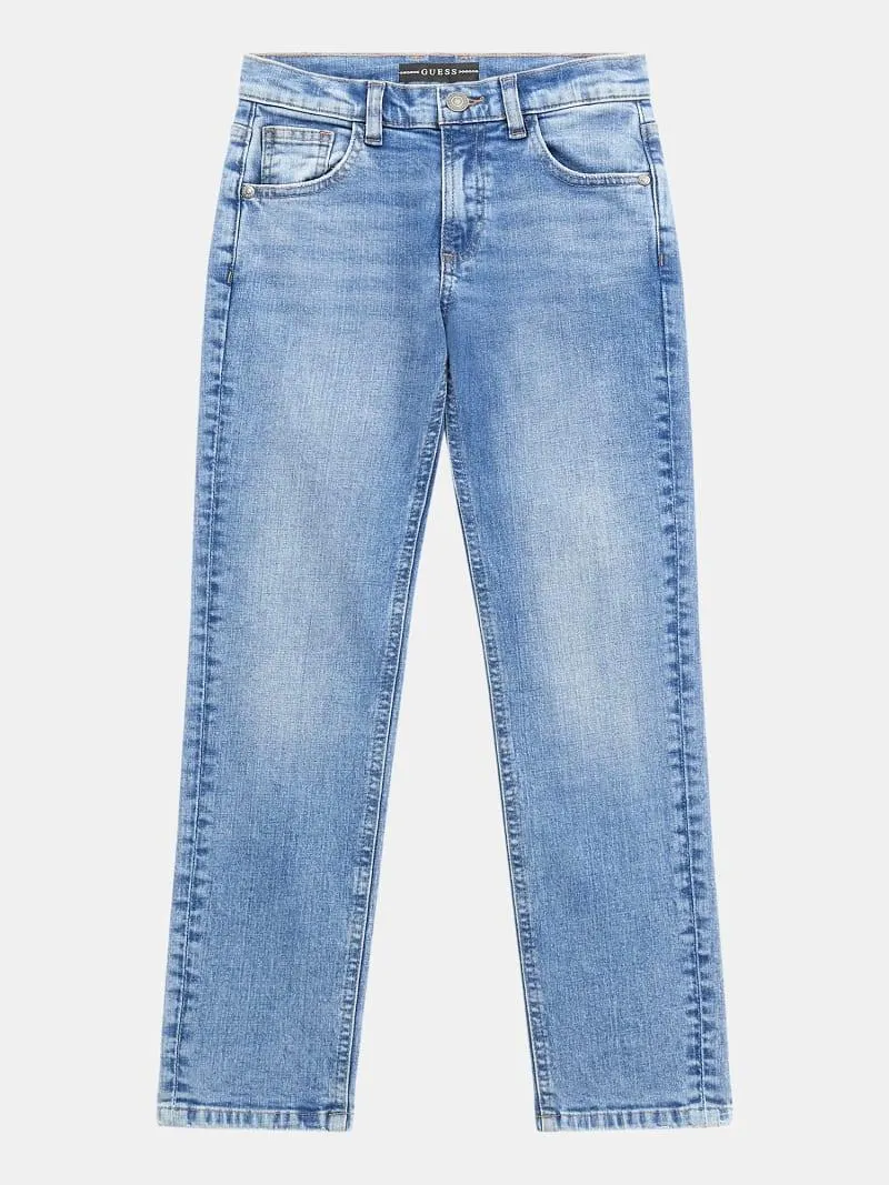 Mid Waist Straight Jeans