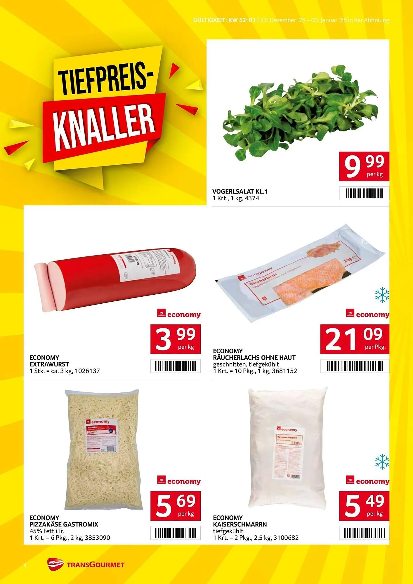 Transgourmet Flugblatt von 22. Dezember bis 4. Jänner 2026 - Flugblätt seite 4
