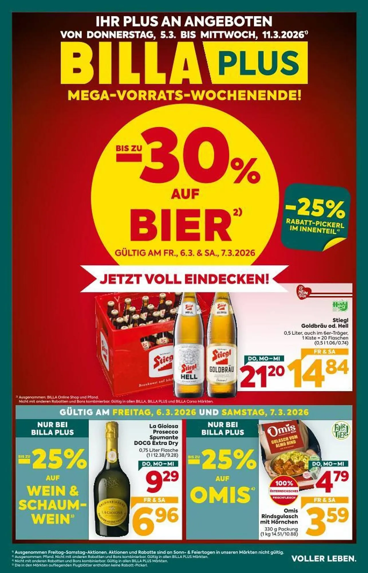 Billa Corso Flugblatt von 5. März bis 11. März 2026 - Flugblätt seite 1