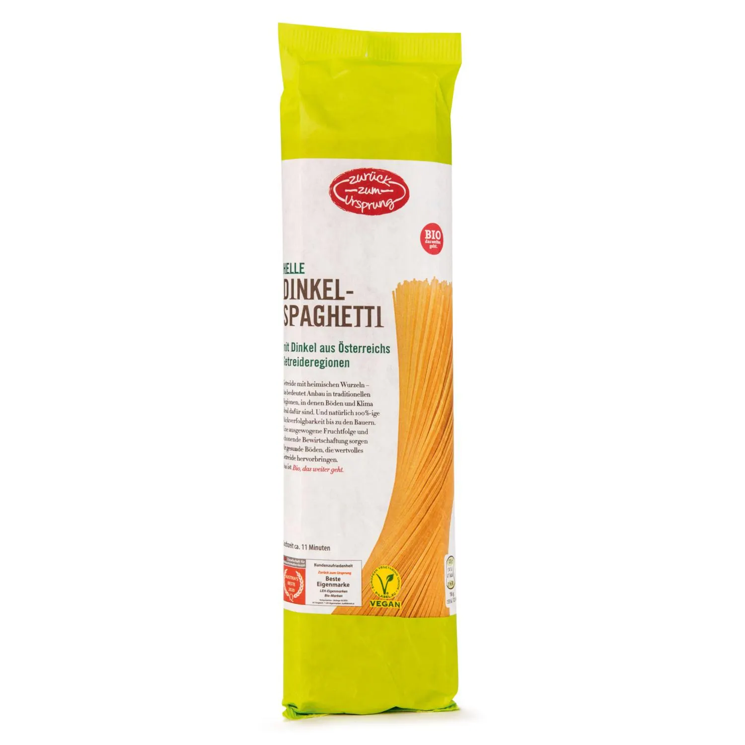 ZURÜCK ZUM URSPRUNG Dinkelteigwaren ohne Ei, Spaghetti