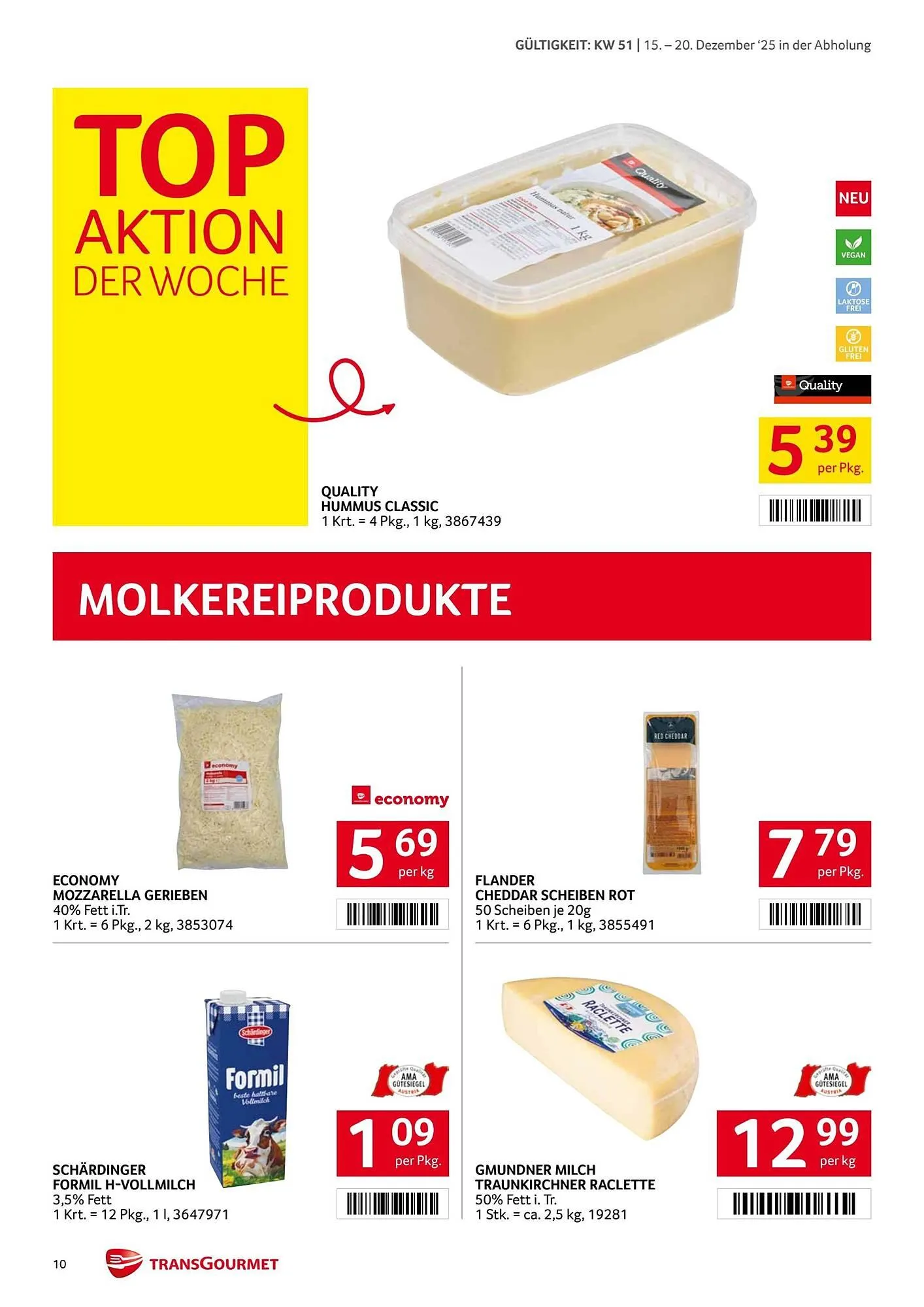 Transgourmet Flugblatt von 15. Dezember bis 21. Dezember 2025 - Flugblätt seite 10