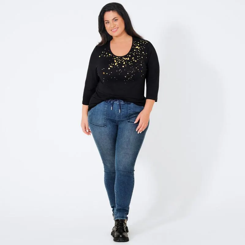 Damen-Jeans mit Hosentaschen, große Größen