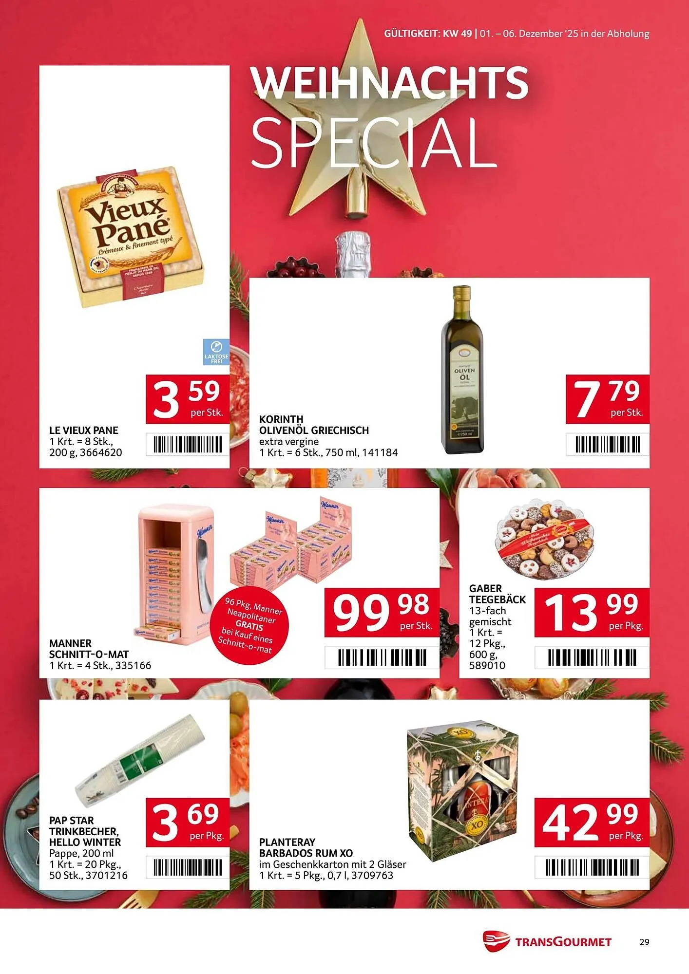 Transgourmet Flugblatt von 1. Dezember bis 7. Dezember 2025 - Flugblätt seite  29
