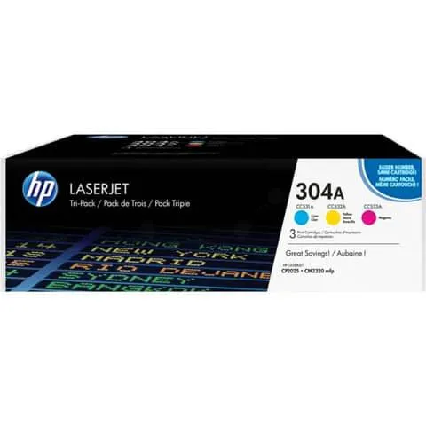 Lasertoner Nr. 304A cyan, magenta, gelb 3 Stück Multipack HP CF372AM