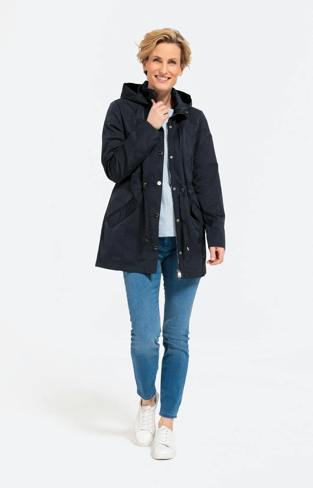 Gestreiftes Sweatshirt mit 3/4-Ärmel