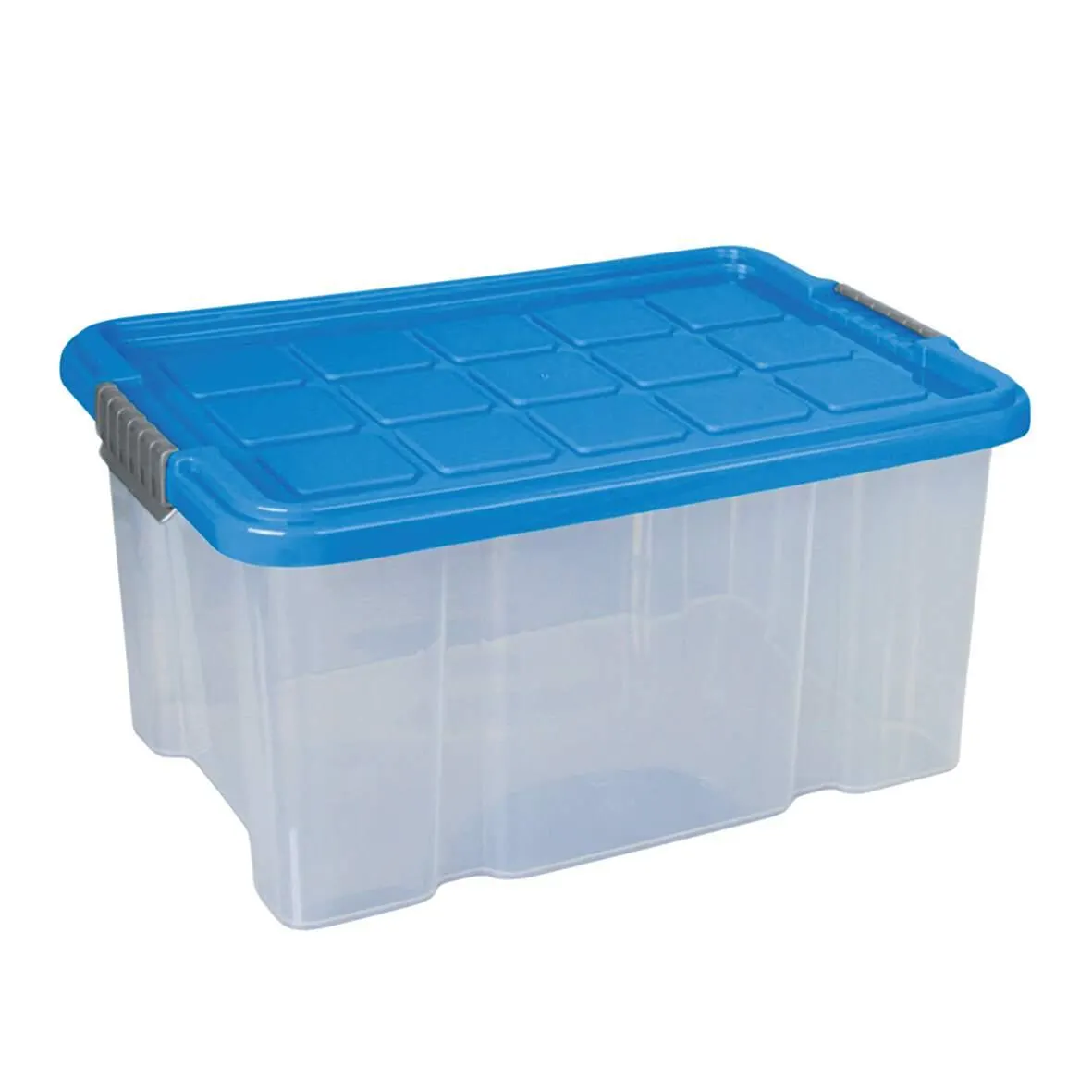 Euro-Box m.Deckel transpar.15l Deckel blau 40,5x29x20,5cm