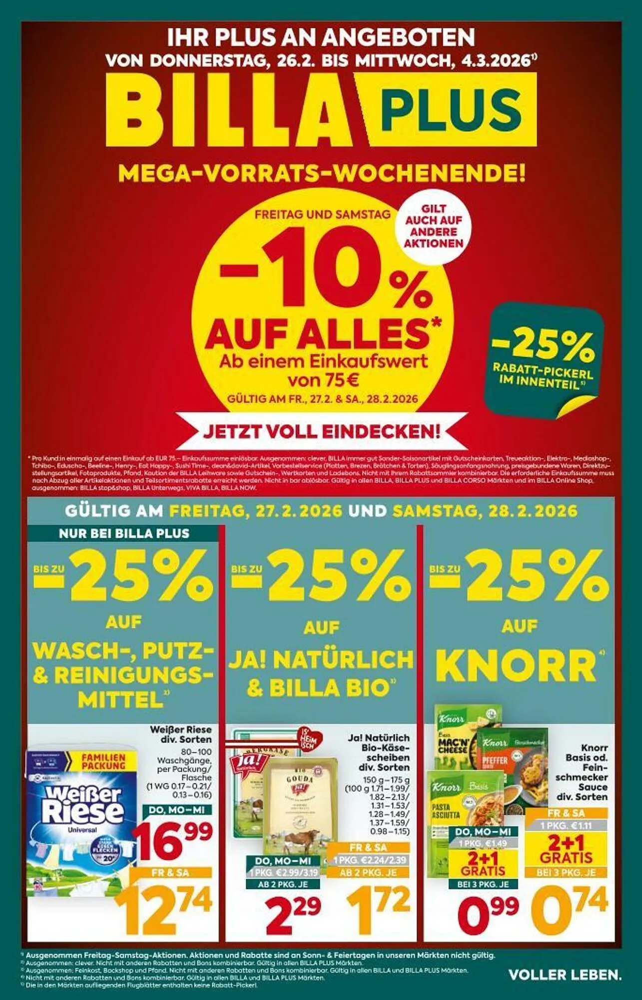 Billa Corso Flugblatt von 26. Februar bis 4. März 2026 - Flugblätt seite  1