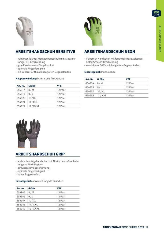 ProOne Trockenbaubroschuere 2024 von 21. Februar bis 31. Dezember 2024 - Flugblätt seite  19