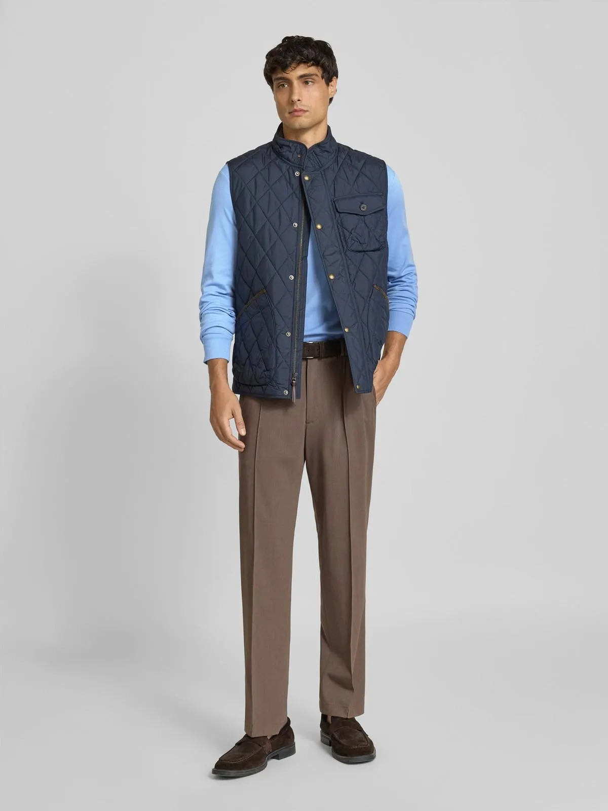 Longsleeve mit gerippten Abschlüssen in blau