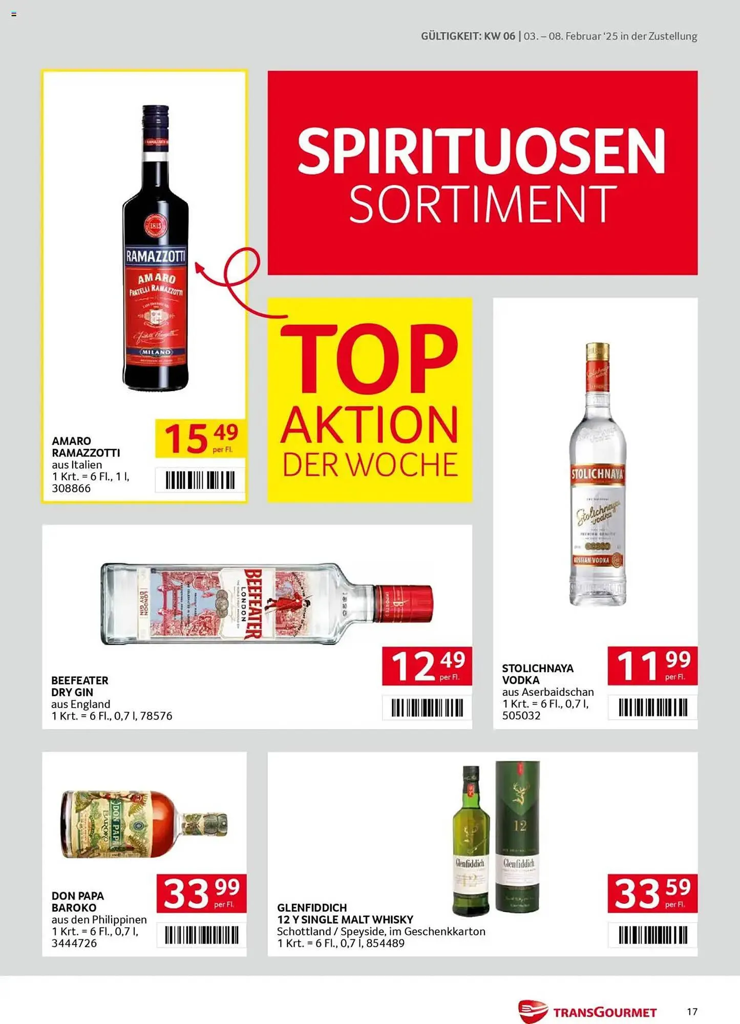 Transgourmet Flugblatt von 3. Februar bis 8. Februar 2025 - Flugblätt seite  17