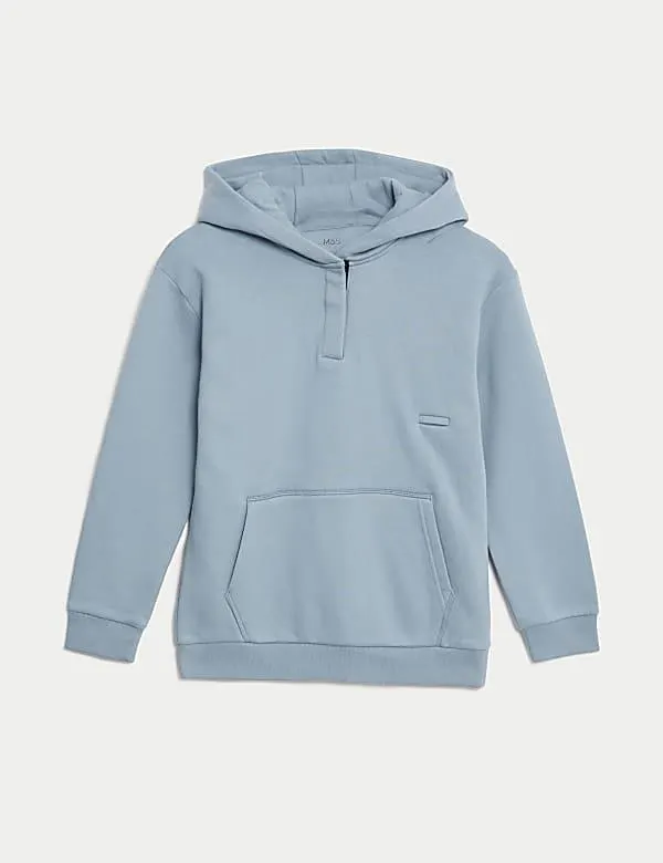 Adaptive Cotton Rich Plain Hoodie (2-16 Yrs)
