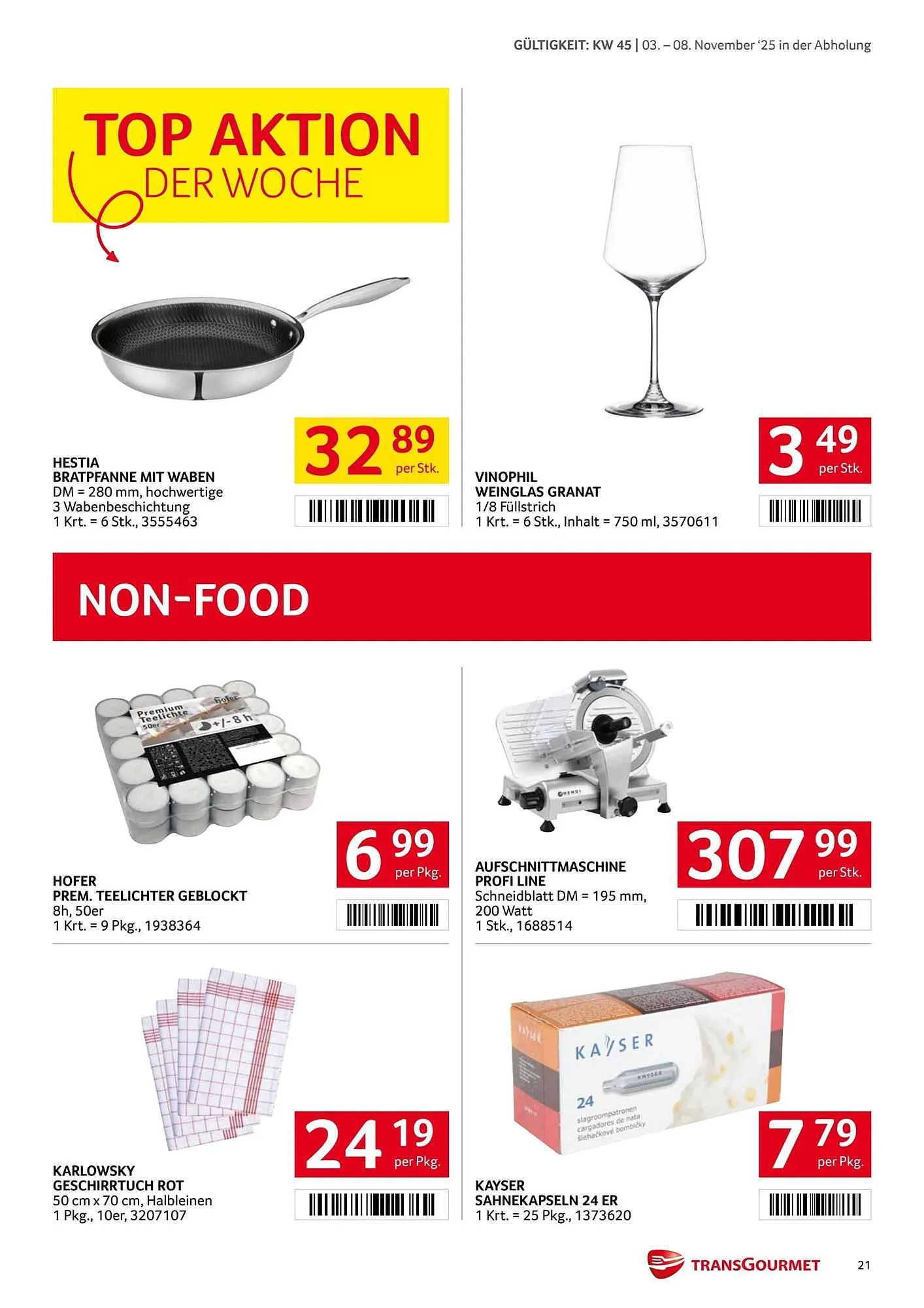 Transgourmet Flugblatt von 3. November bis 9. November 2025 - Flugblätt seite  21