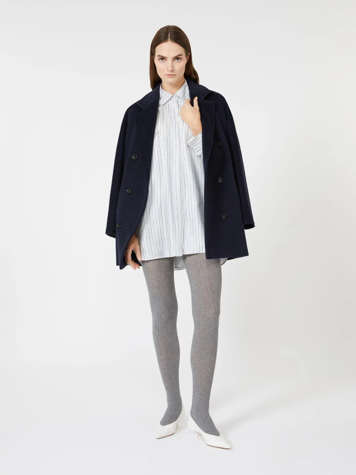 Kurzes Hemdblusenkleid aus bedruckter Seide - Seide