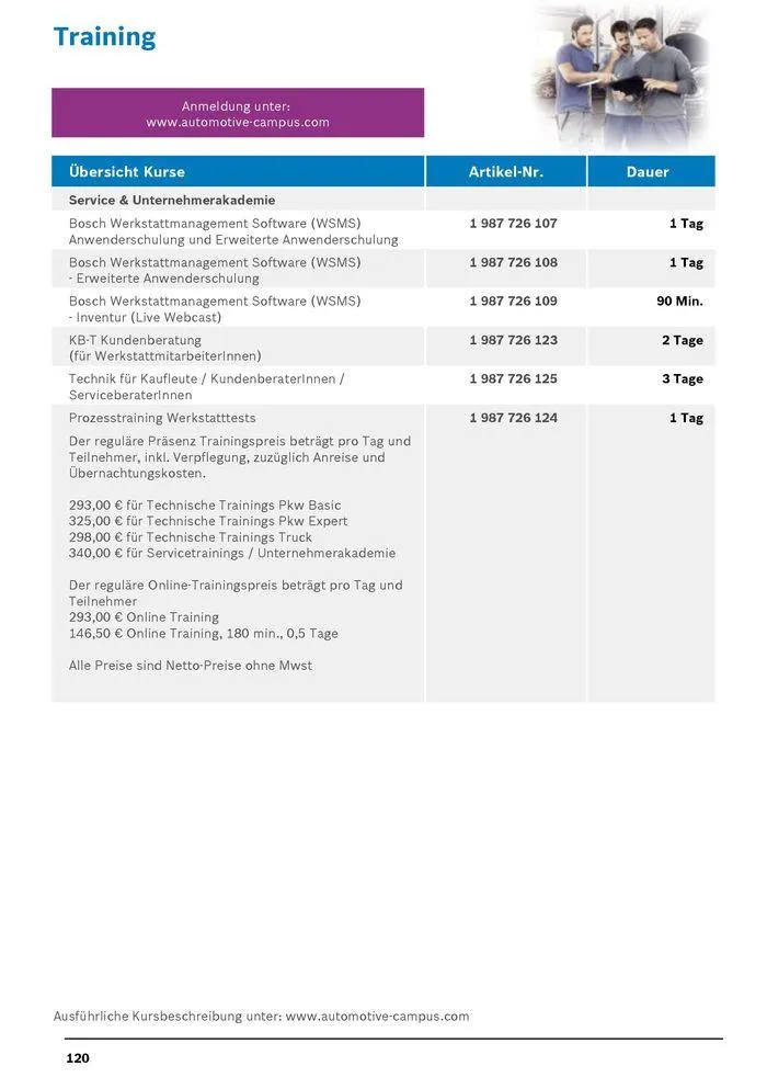Werkstattausrüstung von Bosch von 21. Mai bis 31. Dezember 2024 - Flugblätt seite 120