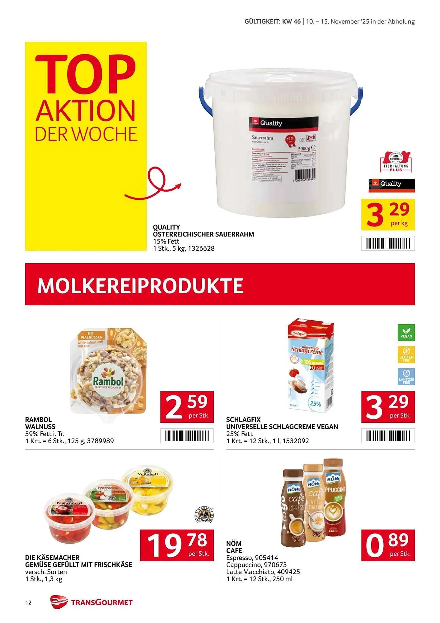Transgourmet Flugblatt von 10. November bis 15. November 2025 - Flugblätt seite  12