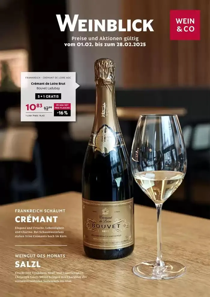 Wein & Co flugblatt von 1. Februar bis 15. Februar 2025 - Flugblätt seite 1