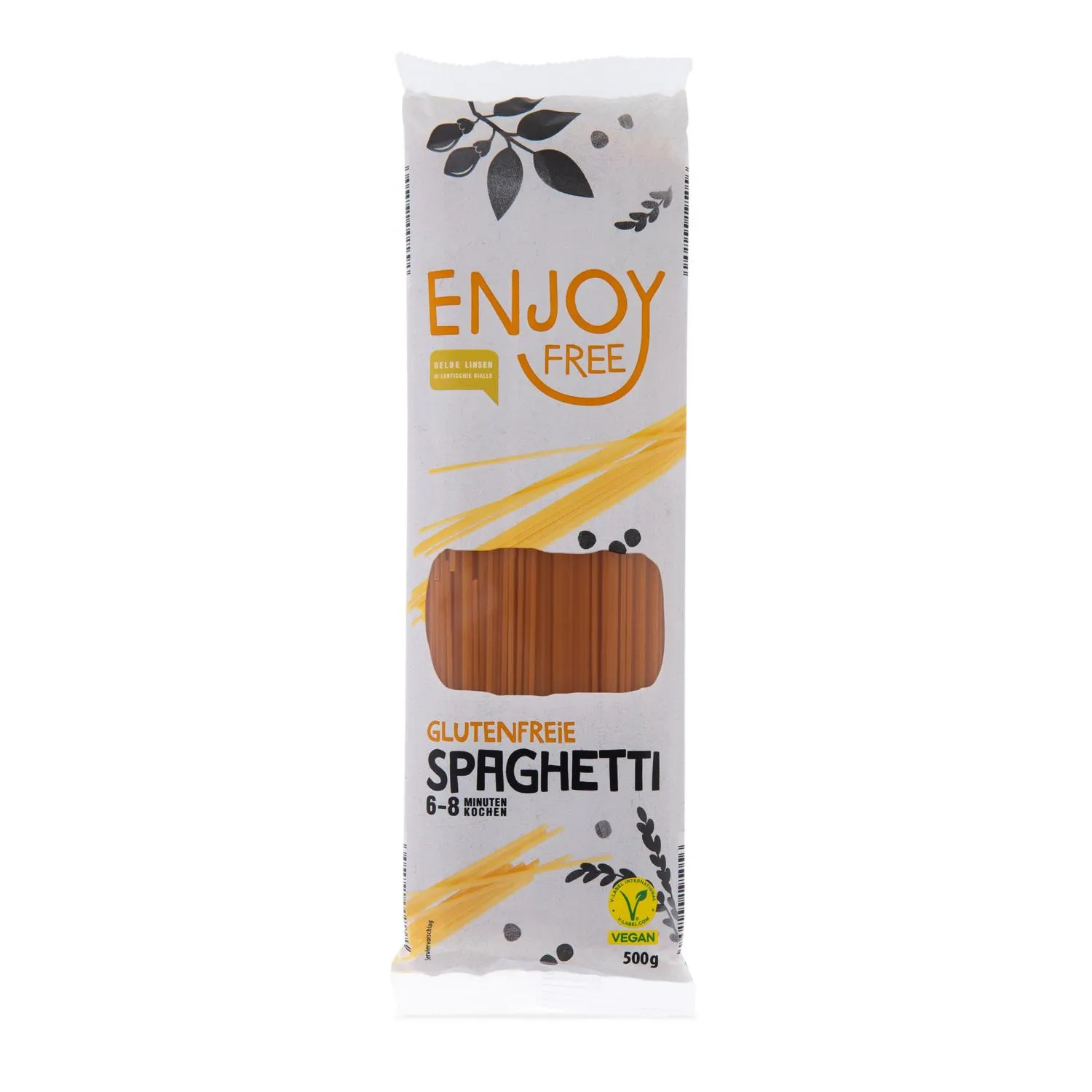 ENJOY FREE! Gemüsepasta, Spaghetti aus gelben Linsen
