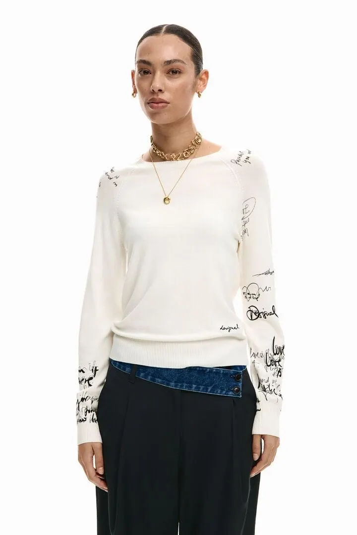 Pullover mit Lettering-Ärmeln
