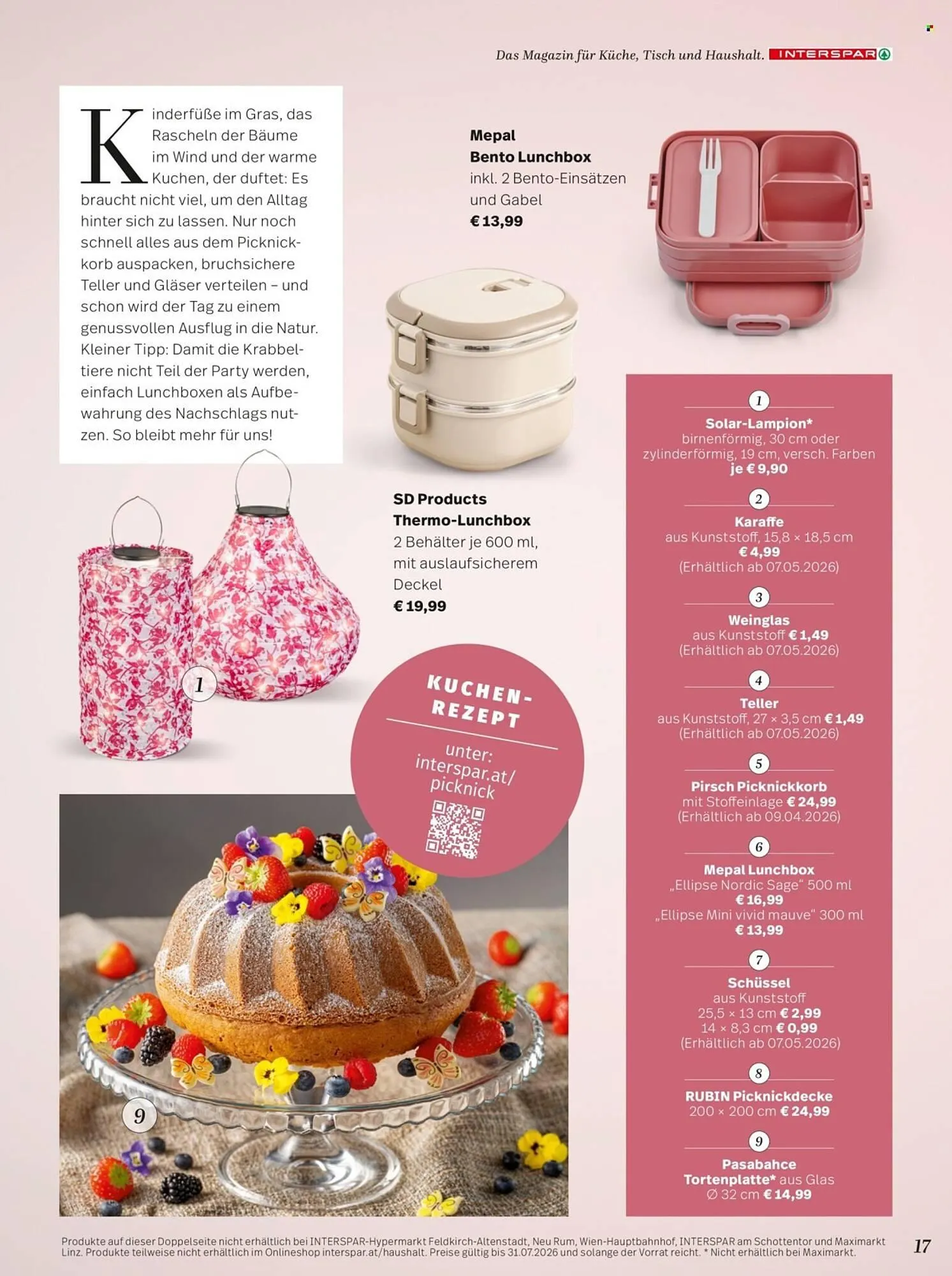 Interspar Flugblatt von 7. April bis 31. Juli 2026 - Flugblätt seite 17