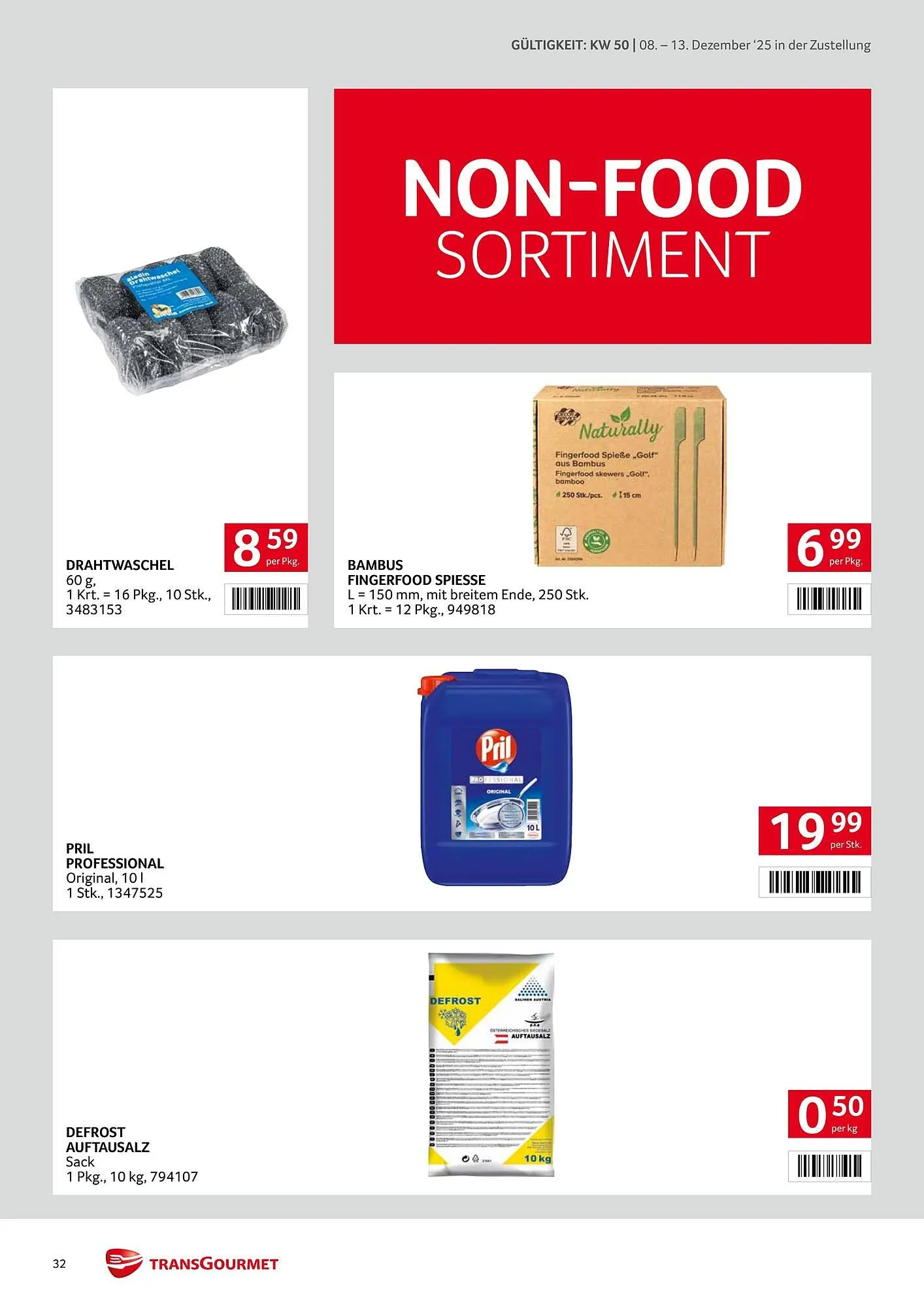 Transgourmet Flugblatt von 8. Dezember bis 13. Dezember 2025 - Flugblätt seite  32