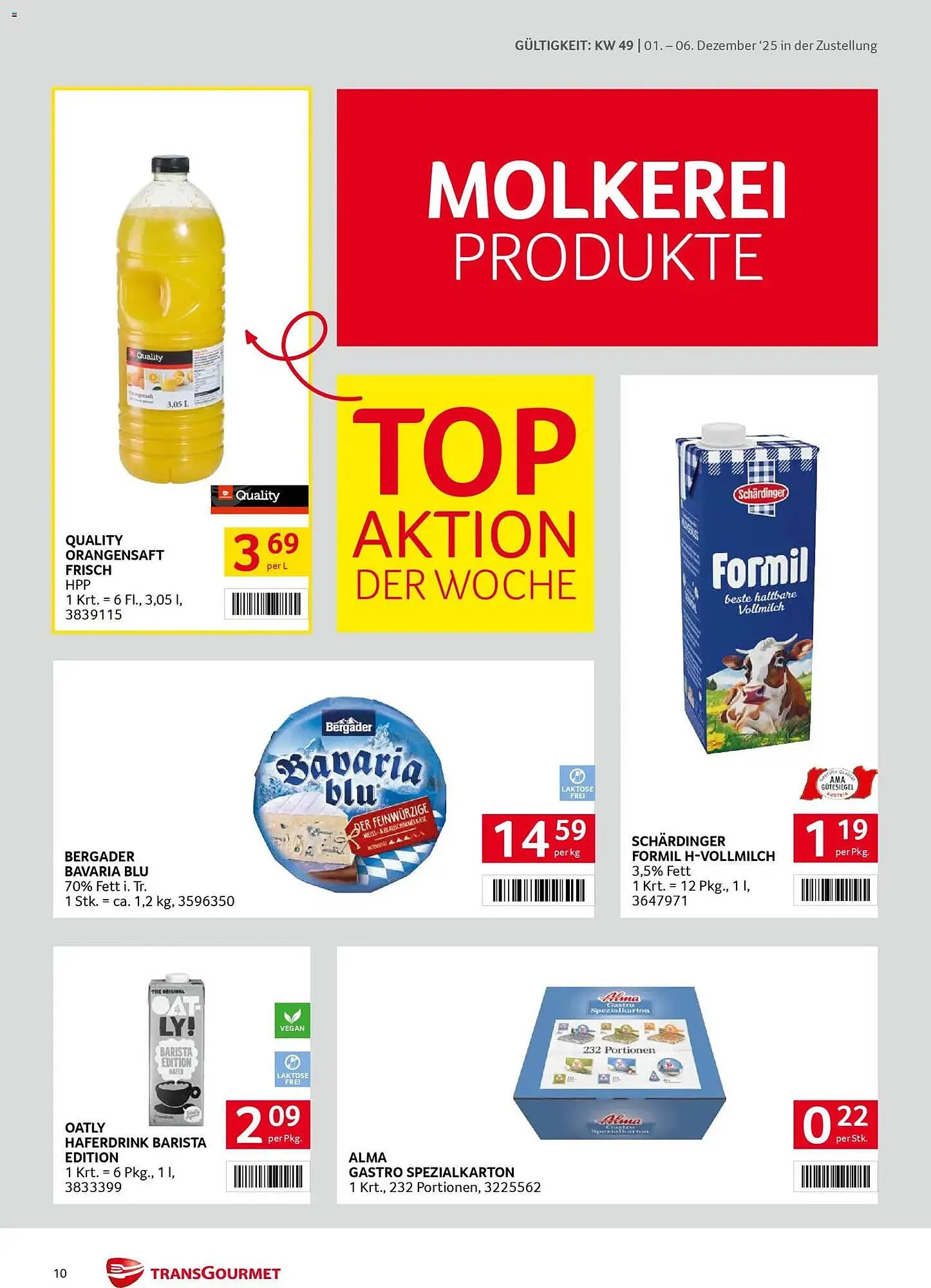 Transgourmet Flugblatt von 1. Dezember bis 6. Dezember 2025 - Flugblätt seite  10