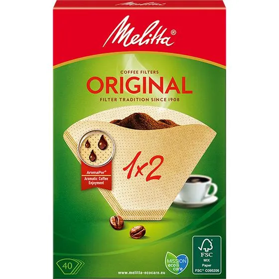 Melitta® Filtertüten® Original, 1x2®, braun, 40 St.