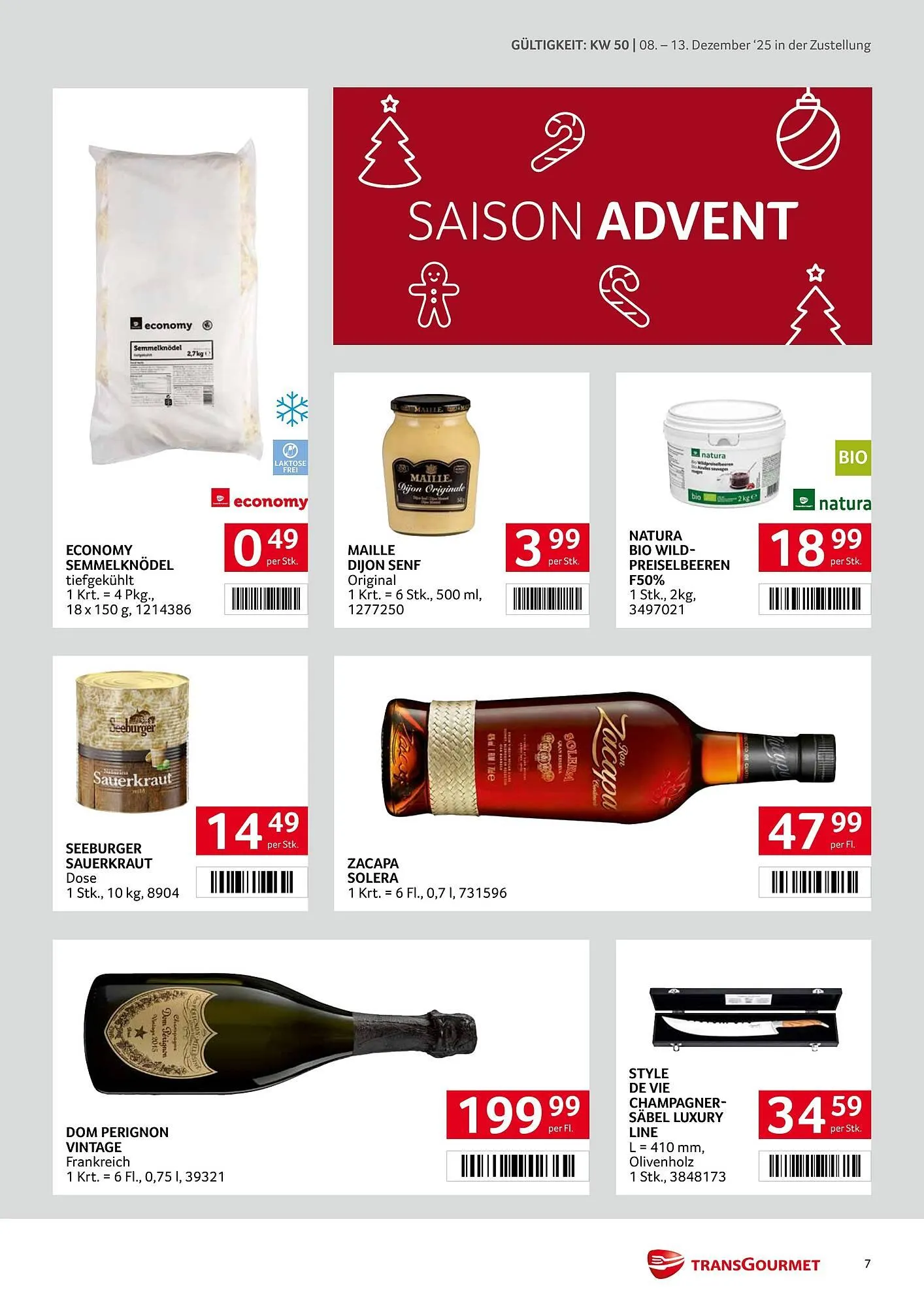 Transgourmet Flugblatt von 8. Dezember bis 13. Dezember 2025 - Flugblätt seite 7