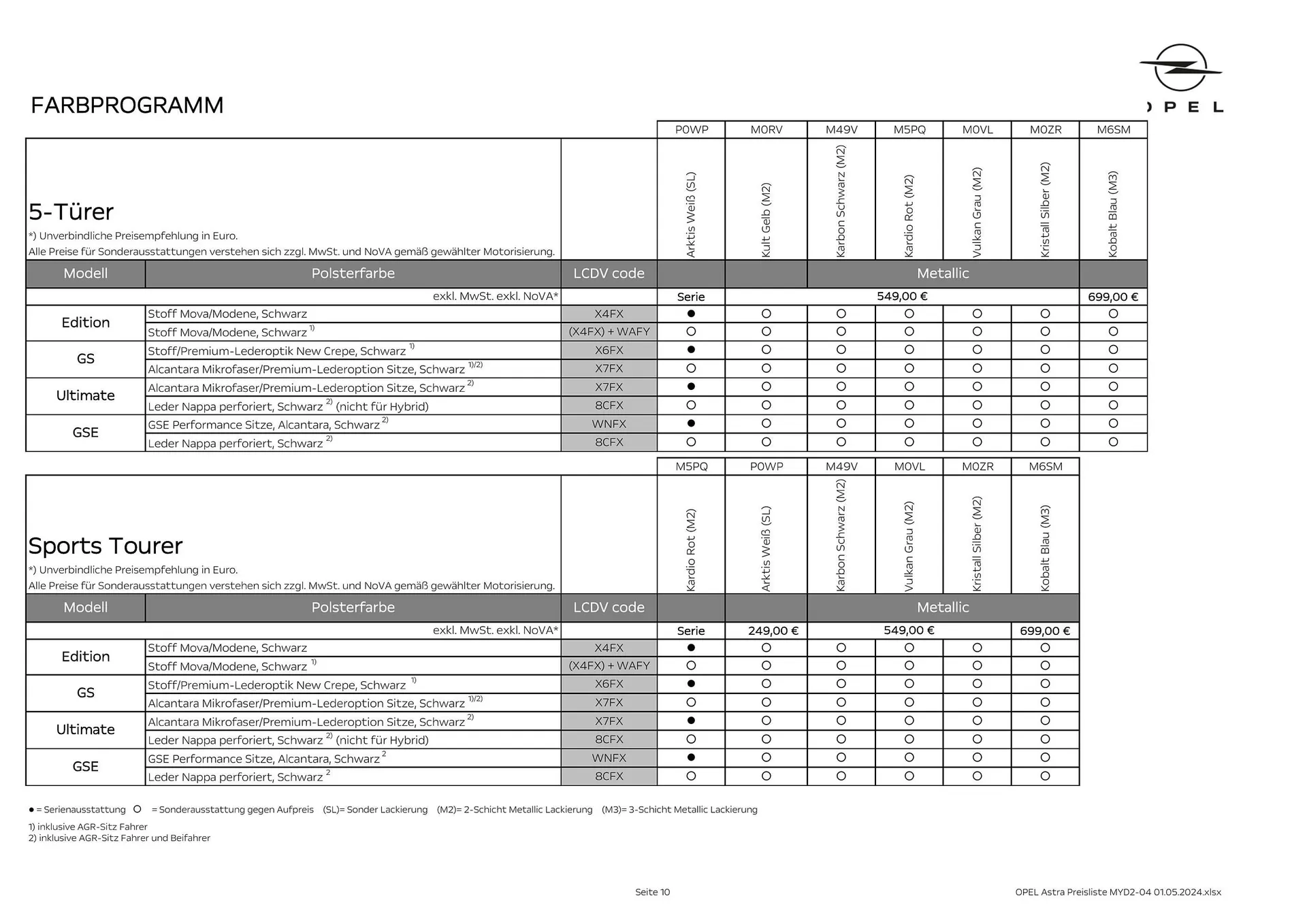 Opel Astra Flugblatt von 16. Mai bis 15. Mai 2025 - Flugblätt seite  10