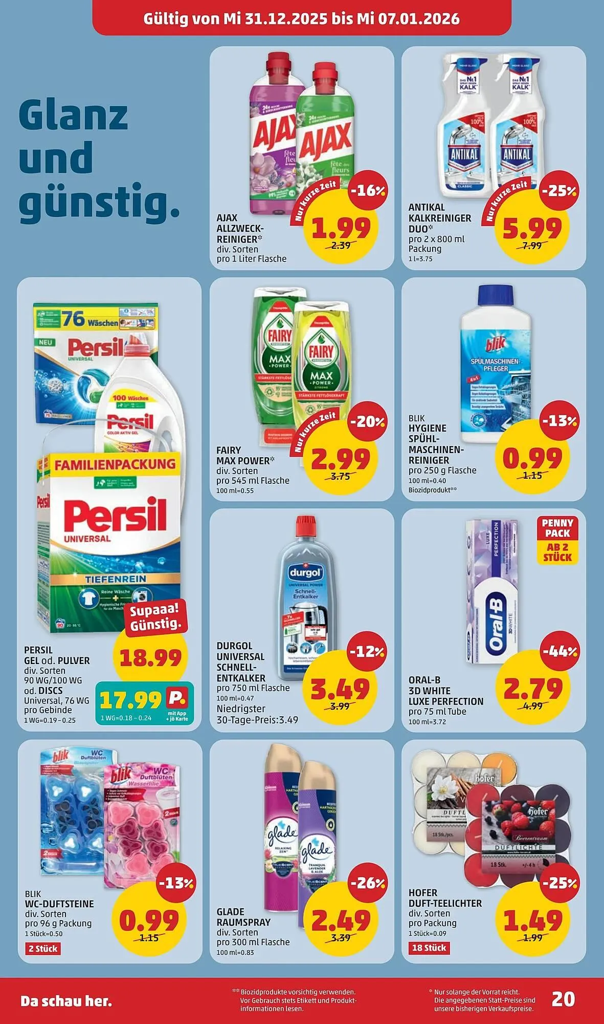 PENNY Flugblatt von 31. Dezember bis 7. Jänner 2026 - Flugblätt seite  20