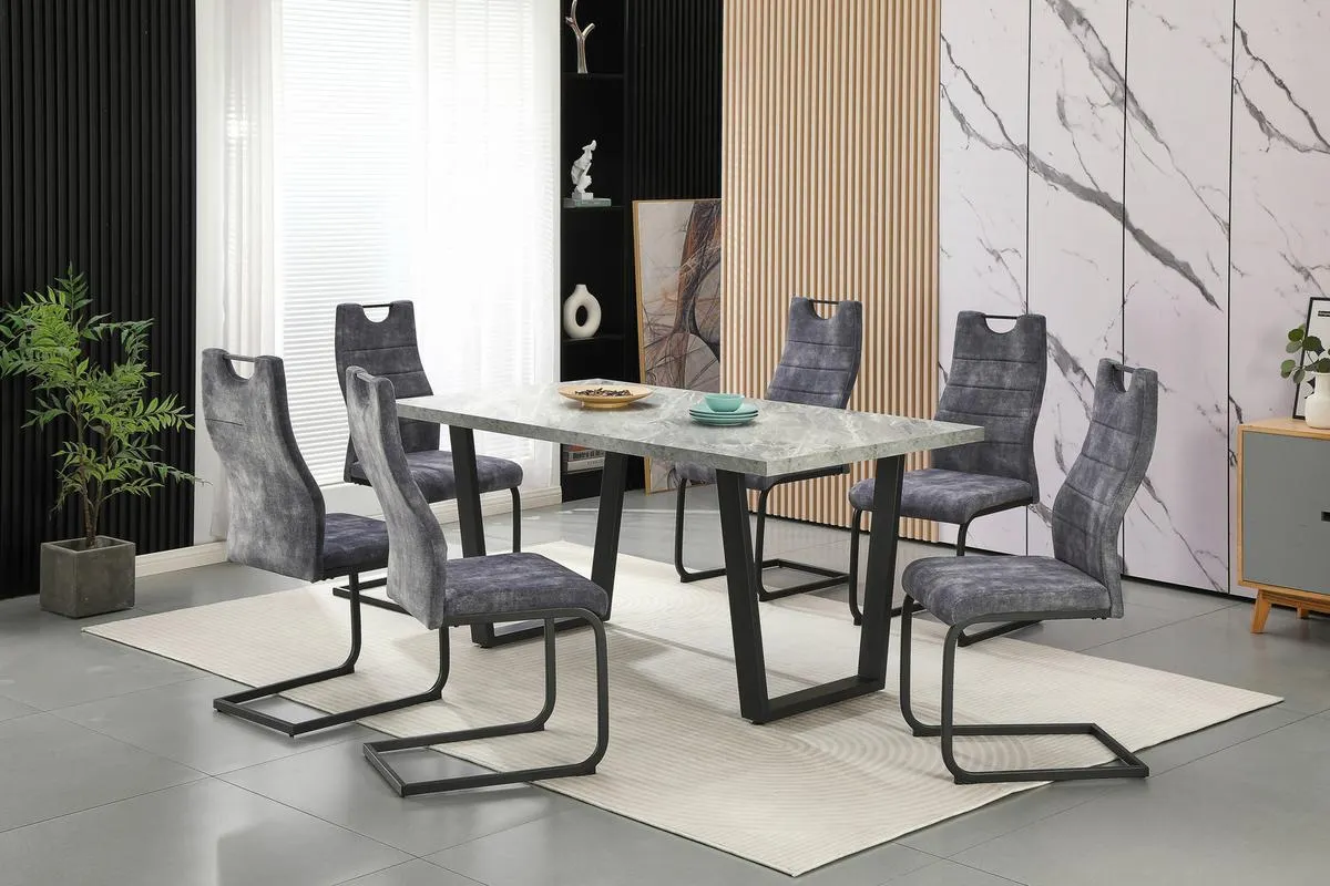 Melbourne 7-Tlg. Metall/Textil/Holzwerkstoff