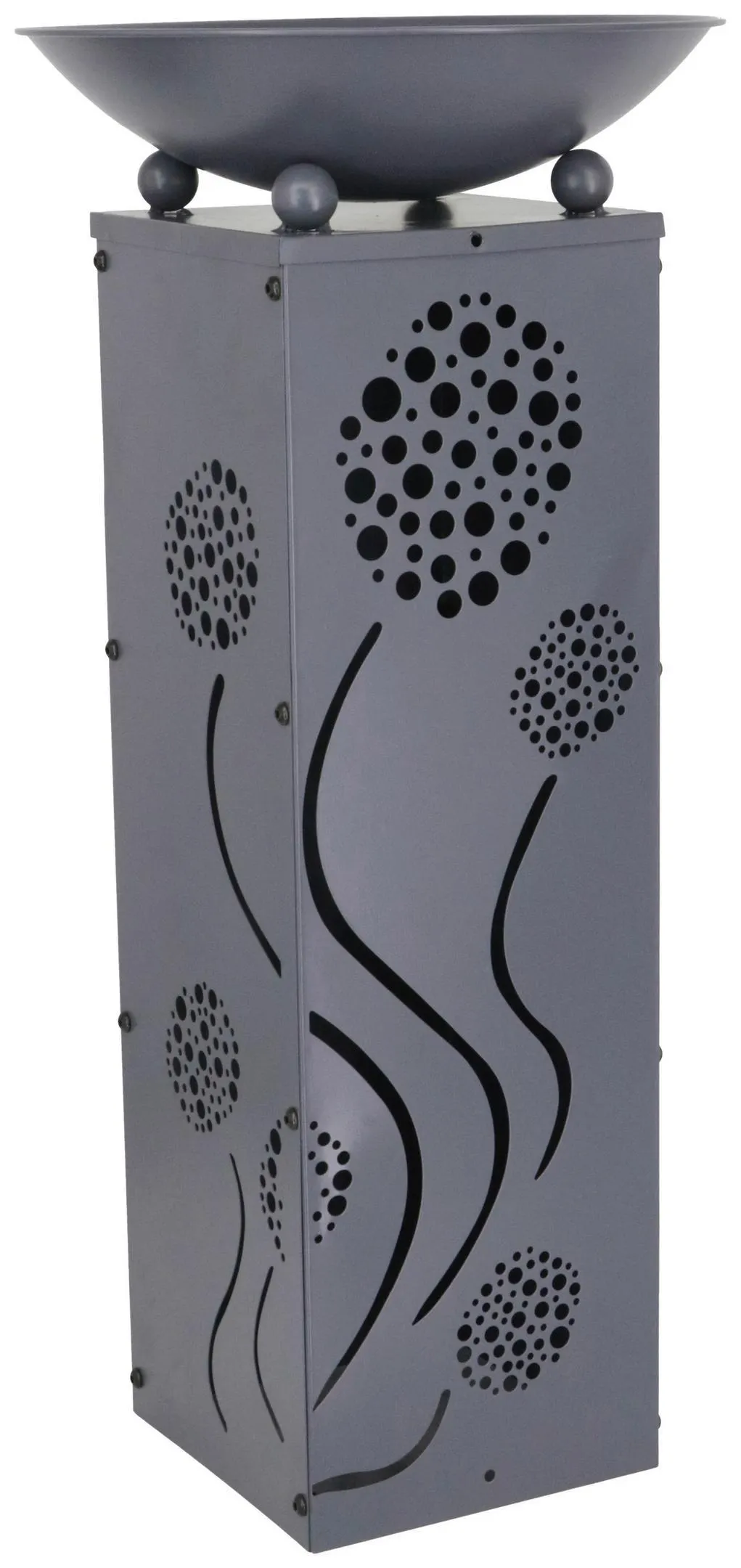 Dekosäule mit Schale Pusteblume H: 59 cm