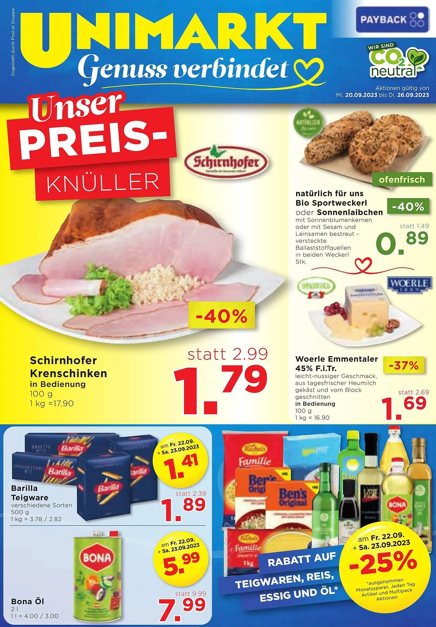 Unimarkt Flugblatt von 20. September bis 26. September 2023 - Flugblätt seite 3