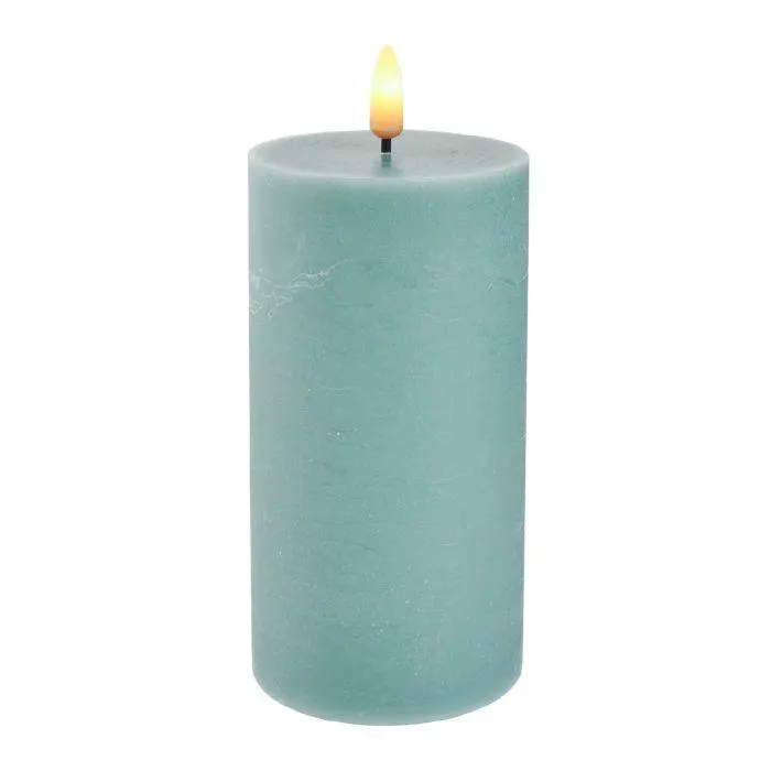 LED-Kerze Rustik, salbei, 7 x 17.5 cm