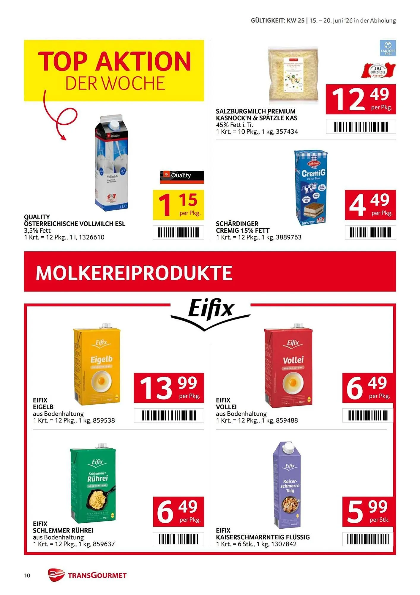 Transgourmet Flugblatt von 15. Juni bis 20. Juni 2026 - Flugblätt seite  10