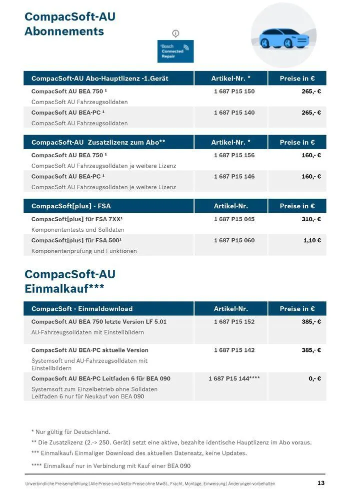 Werkstattausrüstung von Bosch von 21. Mai bis 31. Dezember 2024 - Flugblätt seite  13