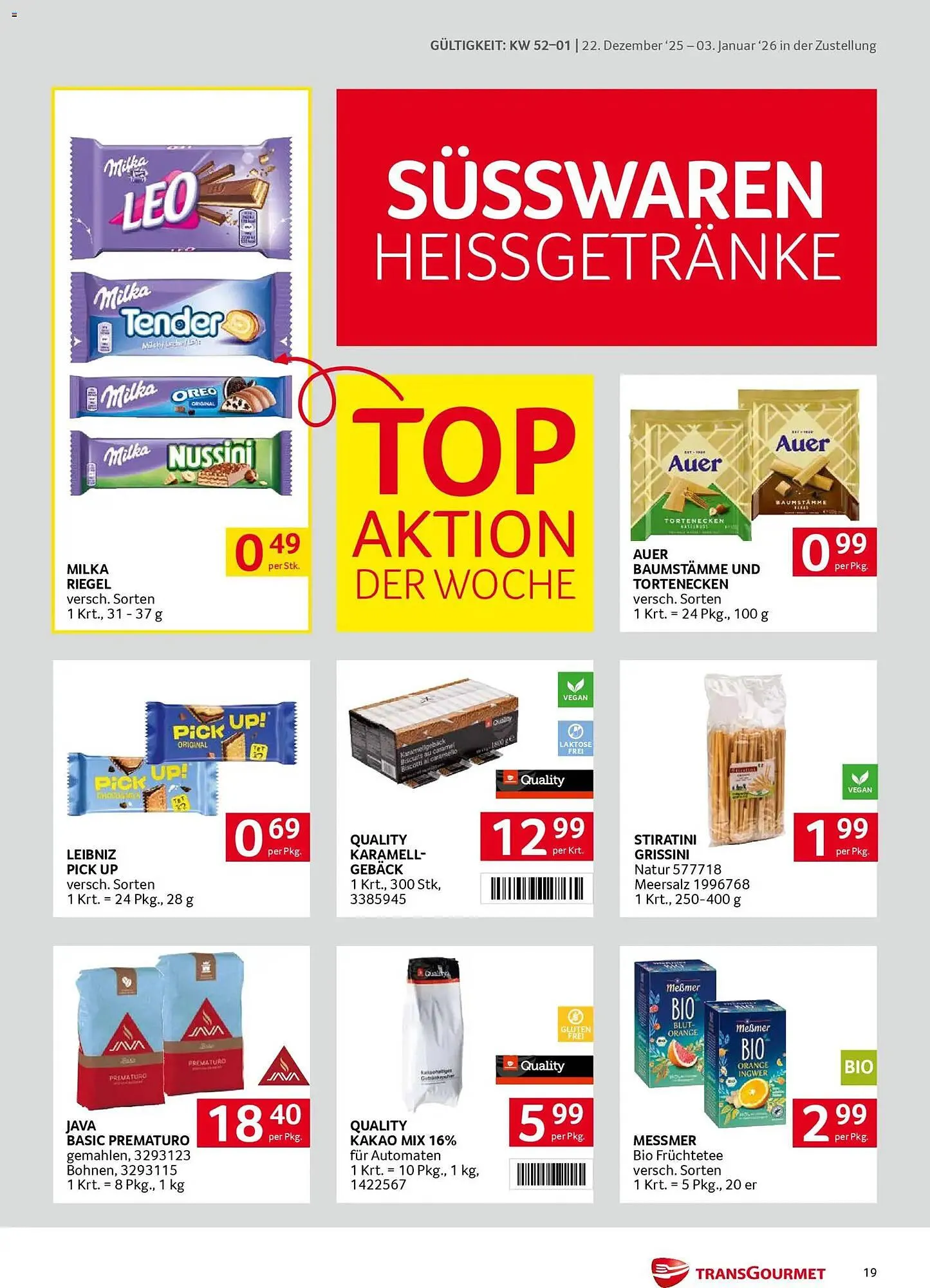 Transgourmet Flugblatt von 22. Dezember bis 3. Jänner 2026 - Flugblätt seite  19