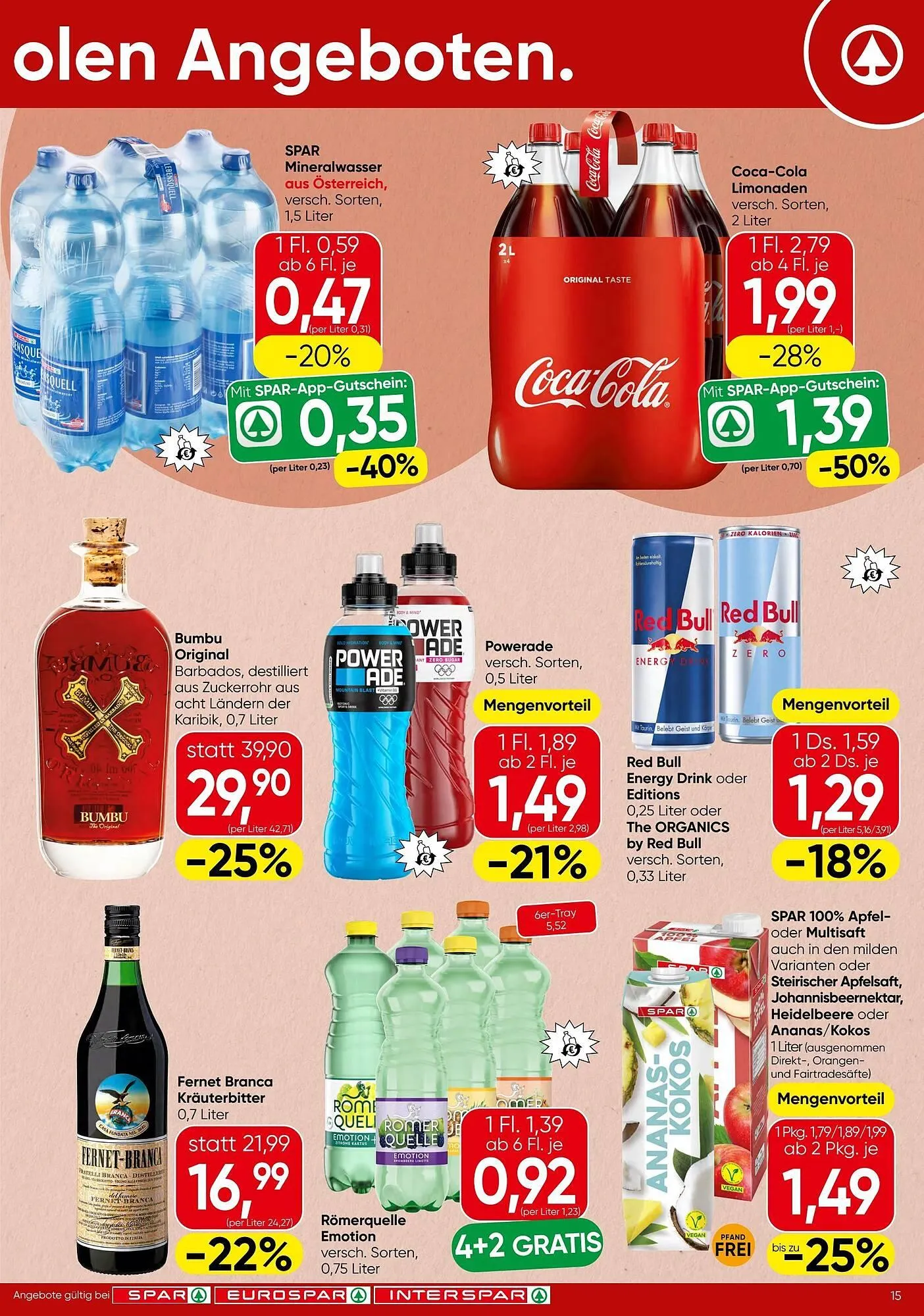 Spar Flugblatt von 15. Jänner bis 28. Jänner 2026 - Flugblätt seite  15