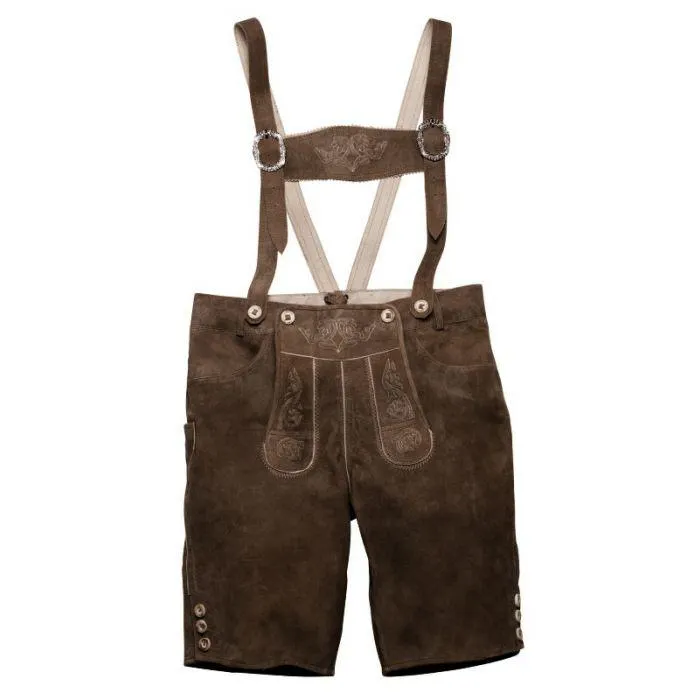 G'weih&Silk Lederhose UDO dunkelbraun kurz 143801